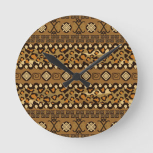 Horloge Ronde Motif africain de peau de guépard