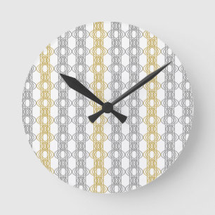 Horloge Ronde Motif argent et or