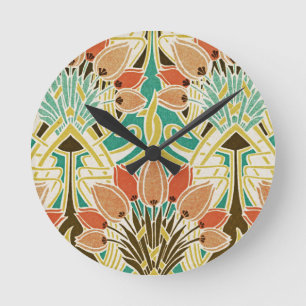 Horloge Ronde Motif Art Nouveau #11