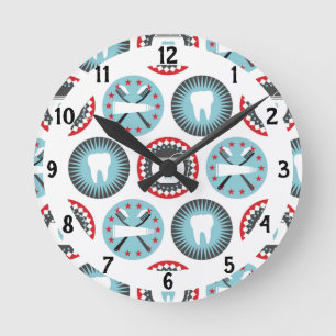 Horloge Ronde Motif audacieux d'art dentaire - hygiéniste