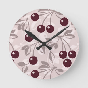 Horloge Ronde Motif avec cerises 2