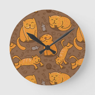 Horloge Ronde Motif avec des chats