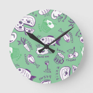 Horloge Ronde Motif avec la nourriture