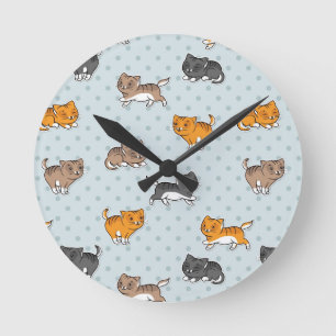 Horloge Ronde motif avec les chats drôles