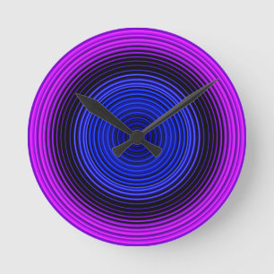 Horloge Ronde Motif bleu élégant