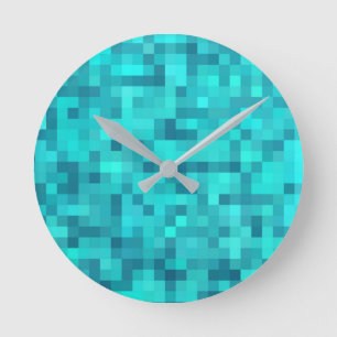 Horloge Ronde Motif bleu Turquoise turquoise