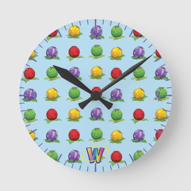 Horloge Ronde Motif Blue Berry (Recto)