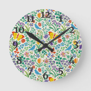 Horloge Ronde Motif botanique