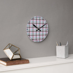 Horloge Ronde Motif carreaux classique