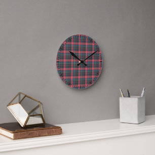 Horloge Ronde Motif carreaux classique