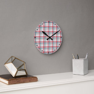 Horloge Ronde Motif carreaux classique