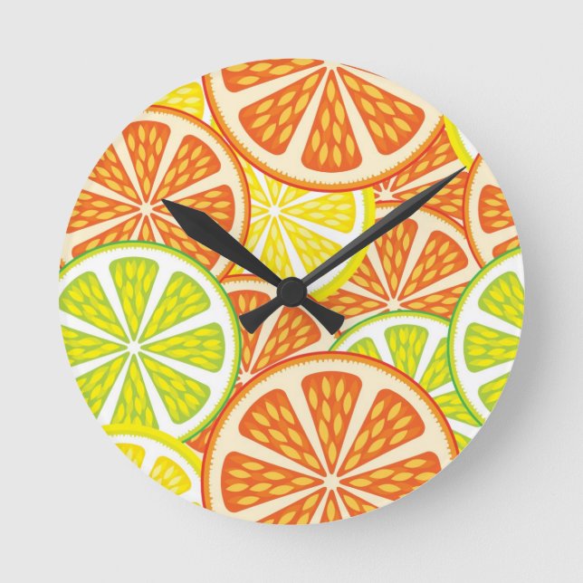 Horloge Ronde Motif Citrus 2 (Recto)