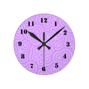 Horloge Ronde Motif d'abrégé sur pourpre