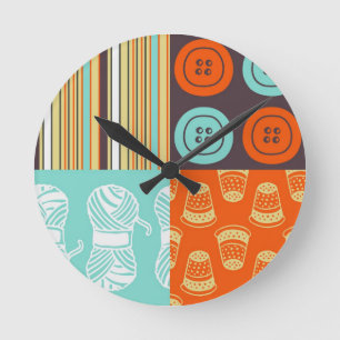 Horloge Ronde motif de Bruit-art - cousant