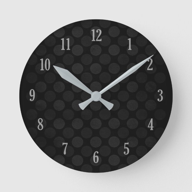 Horloge Ronde Motif de cercles noirs défraîchi rétrograde (Recto)