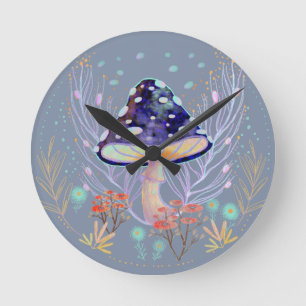 Horloge Ronde Motif de champignon Autmn