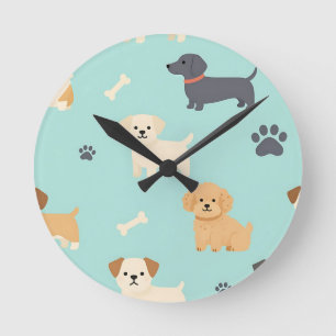 Horloge Ronde Motif de chiots mignons