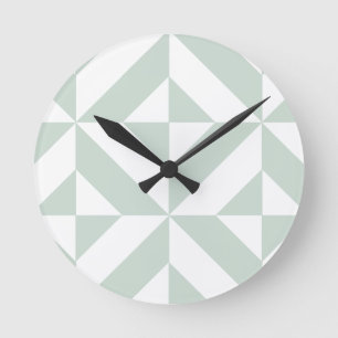 Horloge Ronde Motif de cube géométrique cool Mint