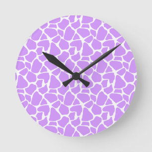 Horloge Ronde Motif de girafe violet