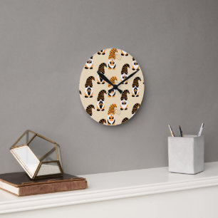 Horloge Ronde Motif De Gnomes, Halloween Gnomes Trick Ou Treat