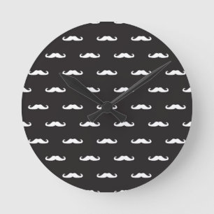 Horloge Ronde Motif de hippie de moustache