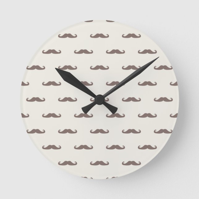 Horloge Ronde Motif de hippocampe moustache 3 (Recto)