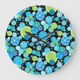 Horloge ronde, Motif de lunes bleues irrégulières
