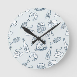 Horloge Ronde Motif de nourriture