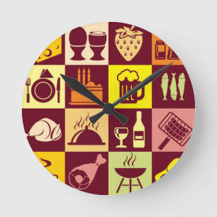 Horloge Ronde Motif de nourriture