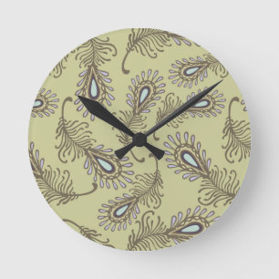 Horloge Ronde Motif de plume