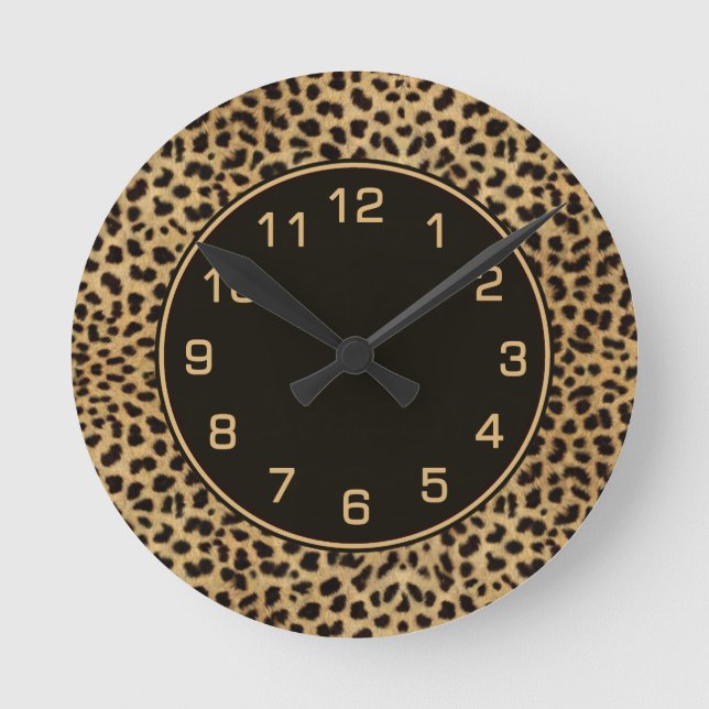Horloge Ronde Motif de points Leopard (Recto)