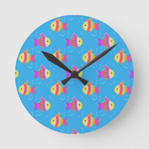 Horloge Ronde Motif de poissons