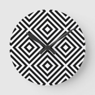 Horloge Ronde Motif de rayures
