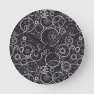 Horloge Ronde Motif de roues dentées
