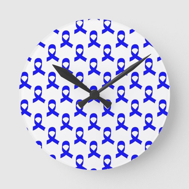 Horloge Ronde Motif de ruban bleu (Recto)