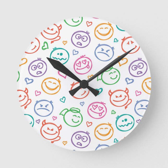 Horloge Ronde motif de sourires (Recto)