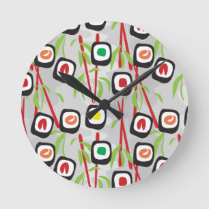 Horloge Ronde Motif de sushi