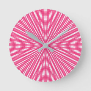 Horloge Ronde Motif de tissage circulaire - rose