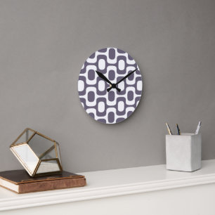 Horloge Ronde Motif de trottoir d'Ipanema, Motif de plage, Brési