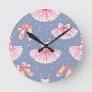 Horloge Ronde Motif de tutu de ballet rose