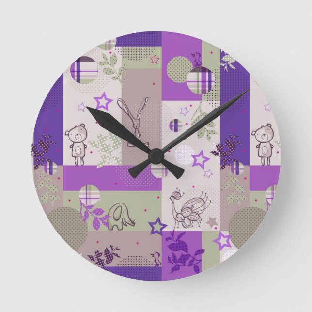 Horloge Ronde Motif d'édredon de bébé (Recto)