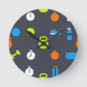 Horloge Ronde Motif d'entraînement d'équipement de fitness