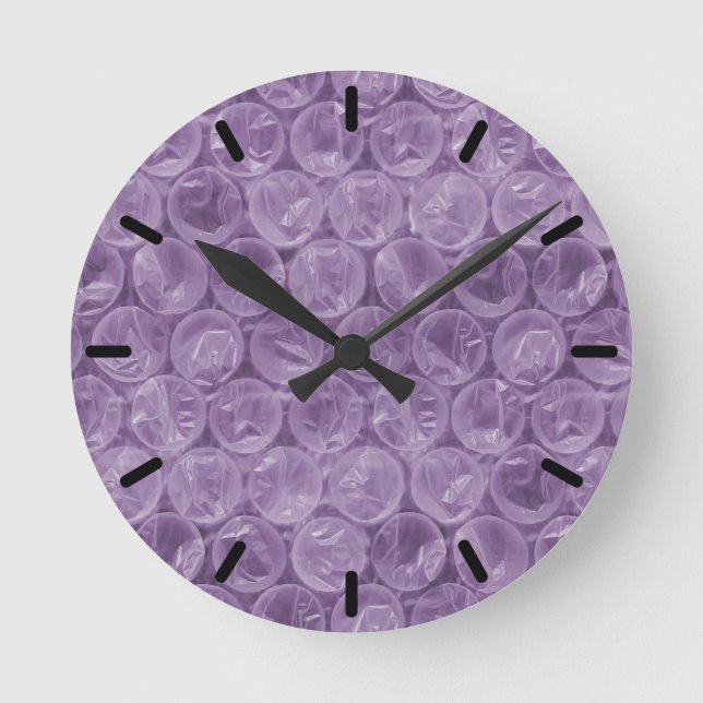 Horloge Ronde Motif d'enveloppement de bulle violette (Recto)