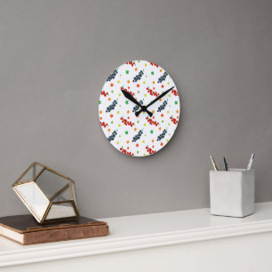 Horloge Ronde Motif Des Berries, Berry, Blueberry, Fruit