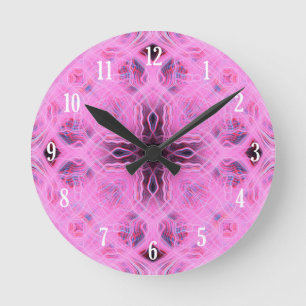 Horloge Ronde Motif des pistes de lumière rose