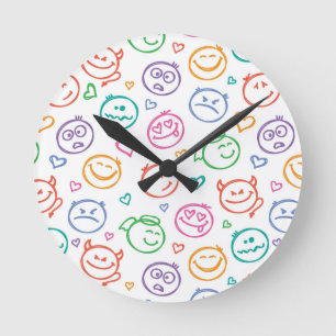 Horloge Ronde motif des sourires
