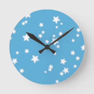 Horloge Ronde Motif d'étoiles