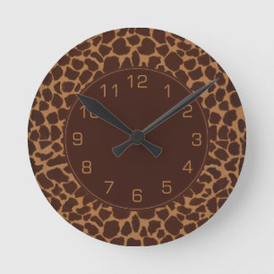 Horloge Ronde Motif d'impression de peau de girafe