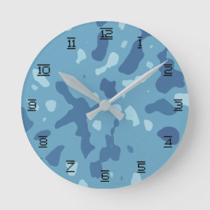 Horloge Ronde Motif du Camouflage de l'Armée bleue