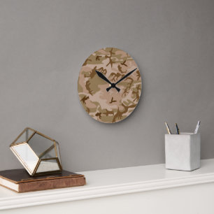 Horloge Ronde Motif du Camouflage du désert, Motif militaire, Ar